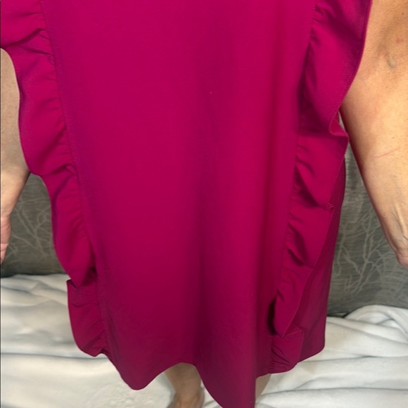 TED BAKER FUCHSIA RUFFLE HALTER DRESS SIZE 2 (US L) - Picture 4 of 9
